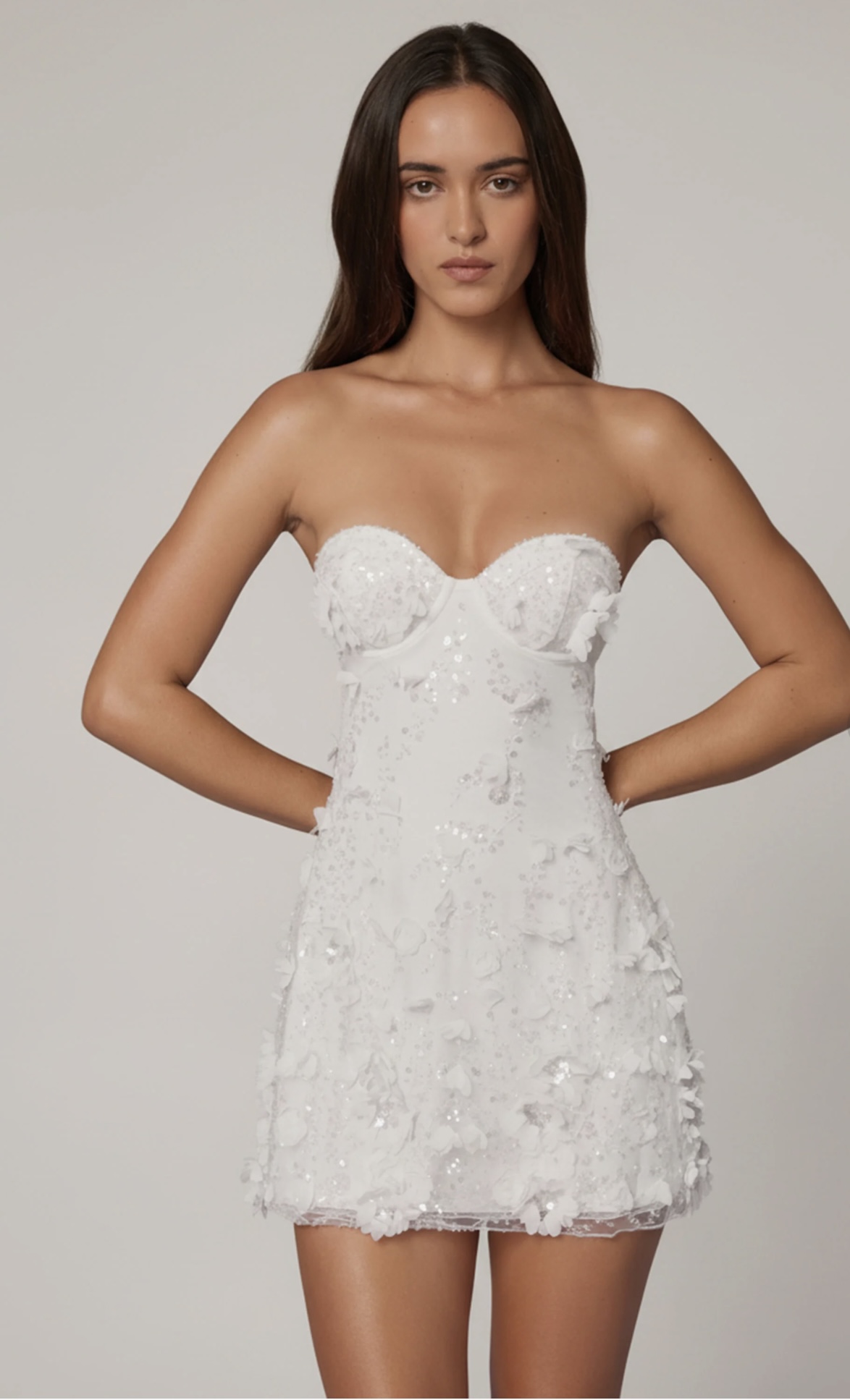 Embellished white mini oh Polly