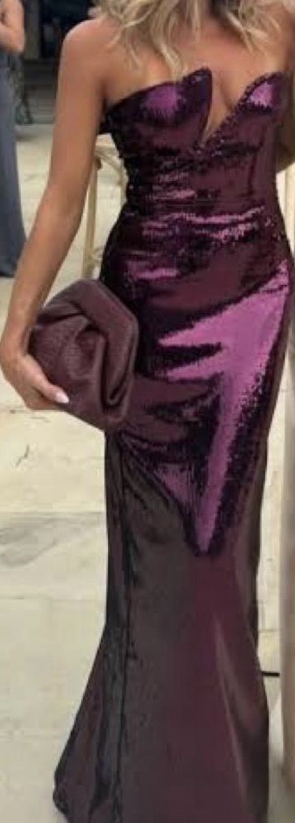 Winston strapless sequin maxi dress 5