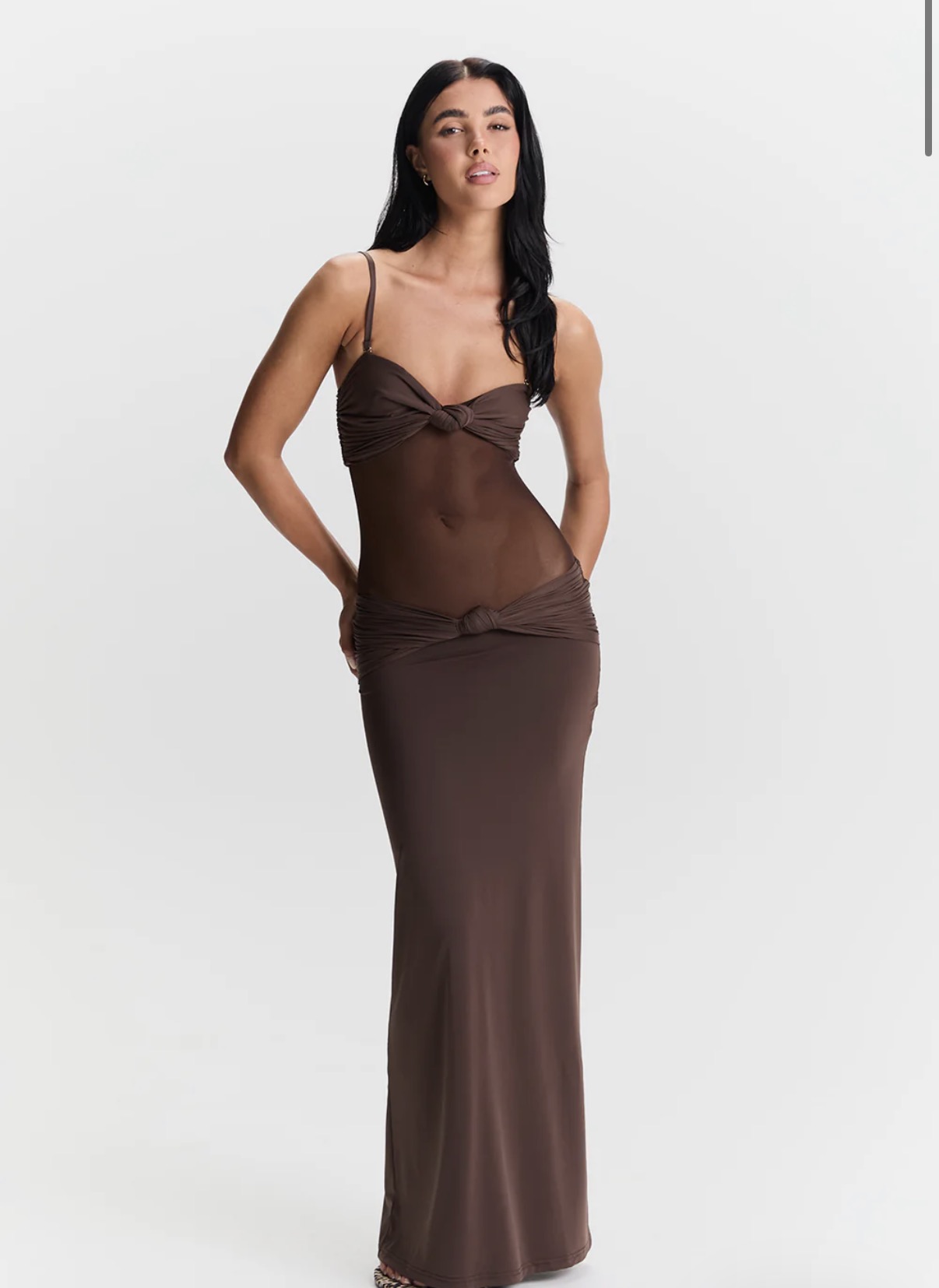 AMARA MAXI DRESS BROWN