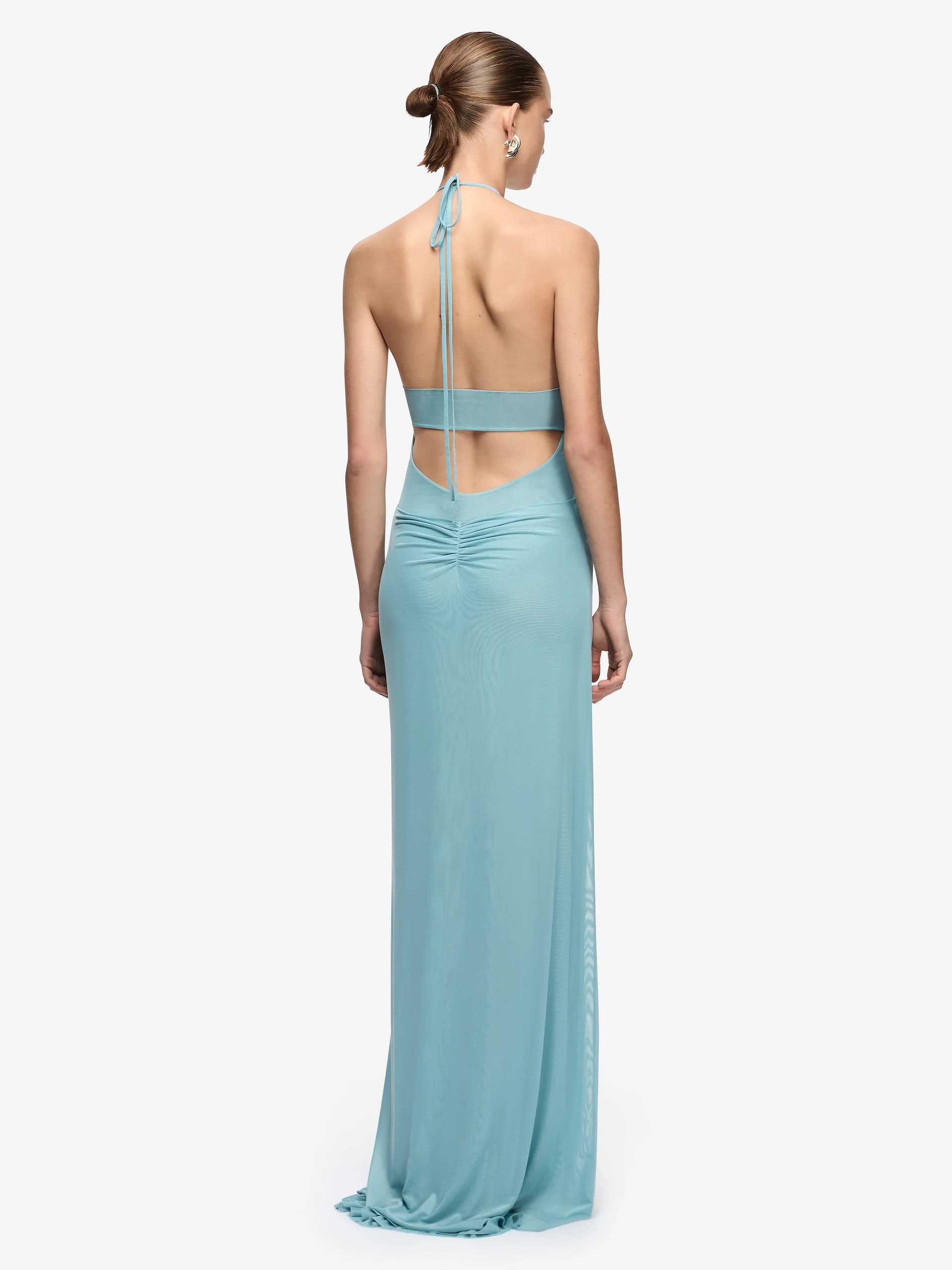 Bec and Bridge Xanthi V Neck Maxi Dress in Bermuda Blue 3