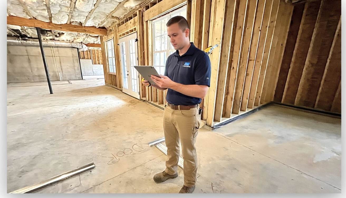 BuildFlow measuring and designing an unfinished basement