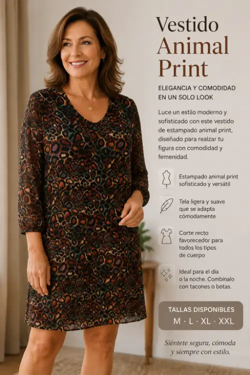 Vestido animal print 