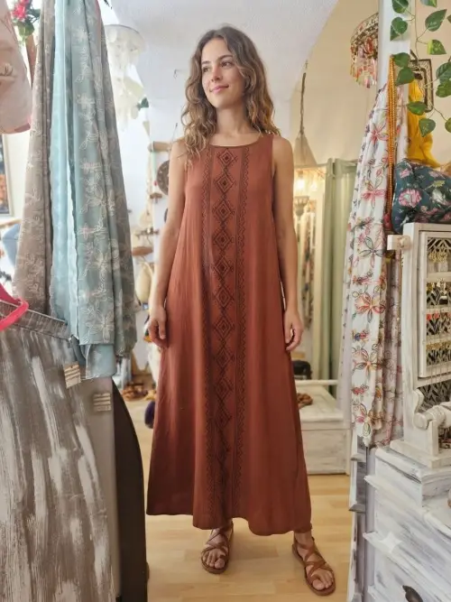 Vestido nomad marron largo