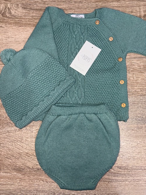 Conjunto lana 3 piezas talla 12,18 y 24 meses