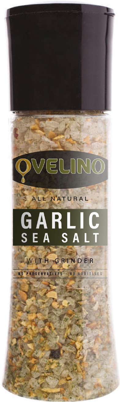 Ovelino Garlic Sea Salt,in 9.52 oz / 270 Gr.