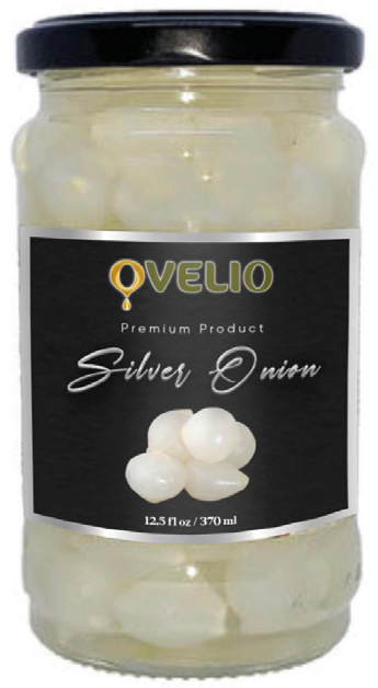 Ovelio Premium Silver Onion,in 12.5 fl oz / 370 Ml. Glass Jars