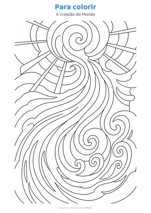 Desenho para colorir da história A Criação do Mundo