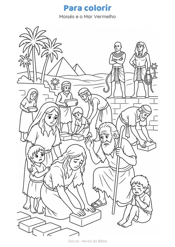 Desenho para colorir da história Moisés e o Mar Vermelho