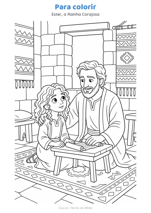Desenho para colorir da história Ester - A Rainha Corajosa