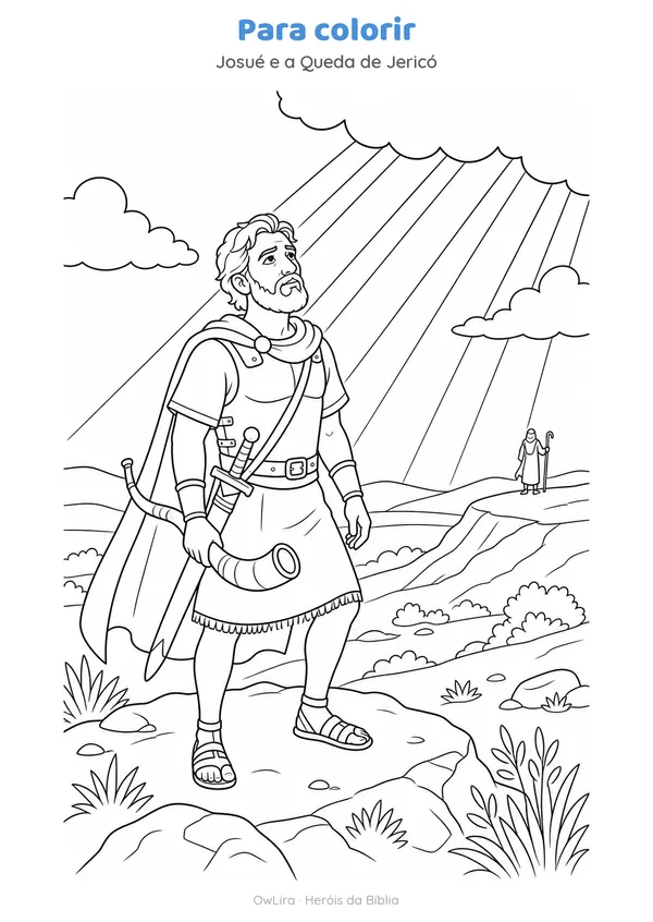 Desenho para colorir da história Josué e a Queda de Jericó