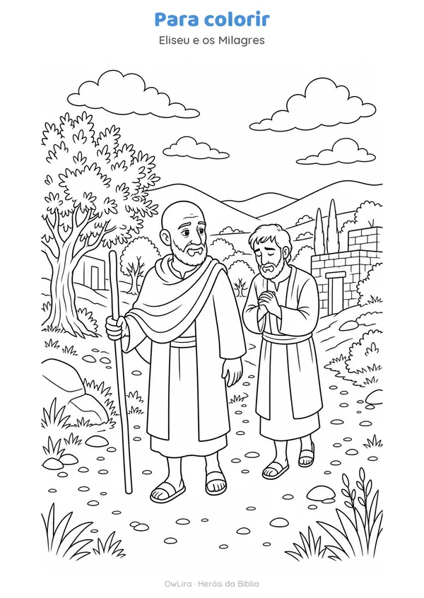 Desenho para colorir da história Eliseu e os Milagres