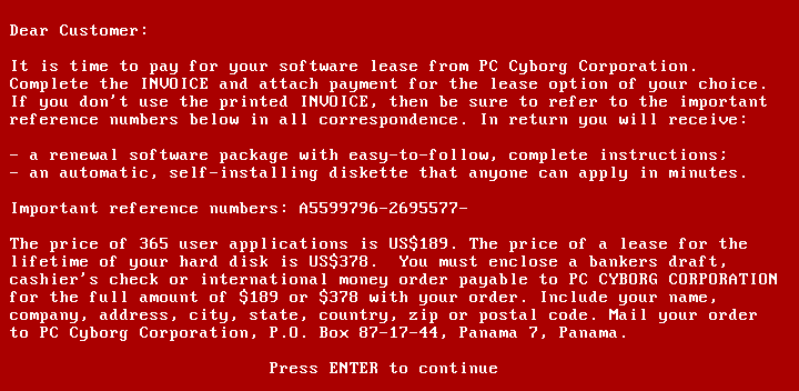 The First Recorded Ransomware Attack