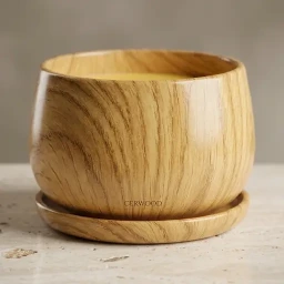 Ceramic Pot (Wood Pattern)