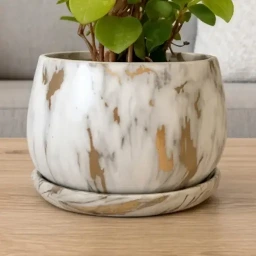 Ceramic Pot (Marble Pattern)