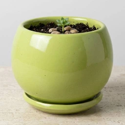 Ceramic Pot with Plate (Apple)