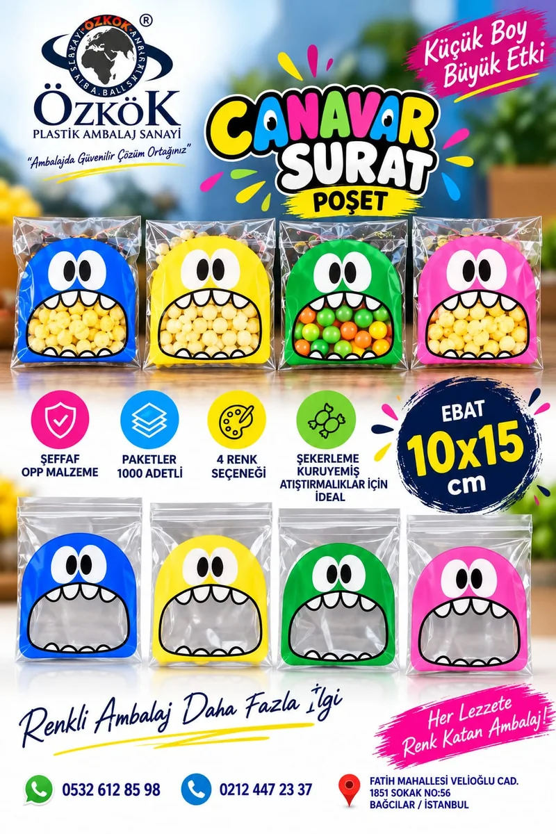 Canavar Surat Poşet - detay görünüm