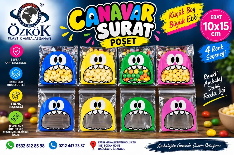 Canavar Surat Poşet - masa üzerinde görünüm