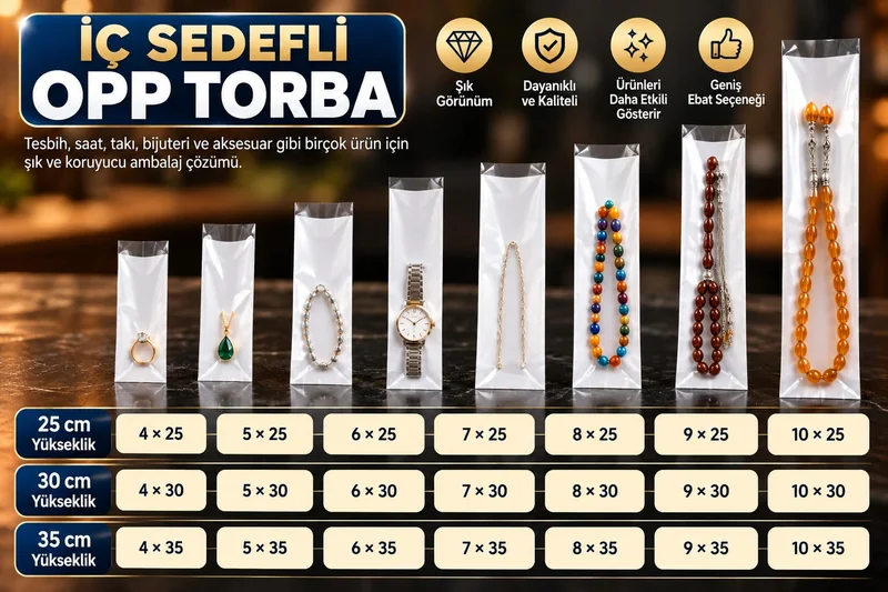 İç Sedefli OPP Torba - boy serisi
