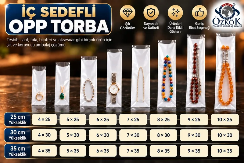 İç Sedefli OPP Torba - takı ve tesbih örnekleri