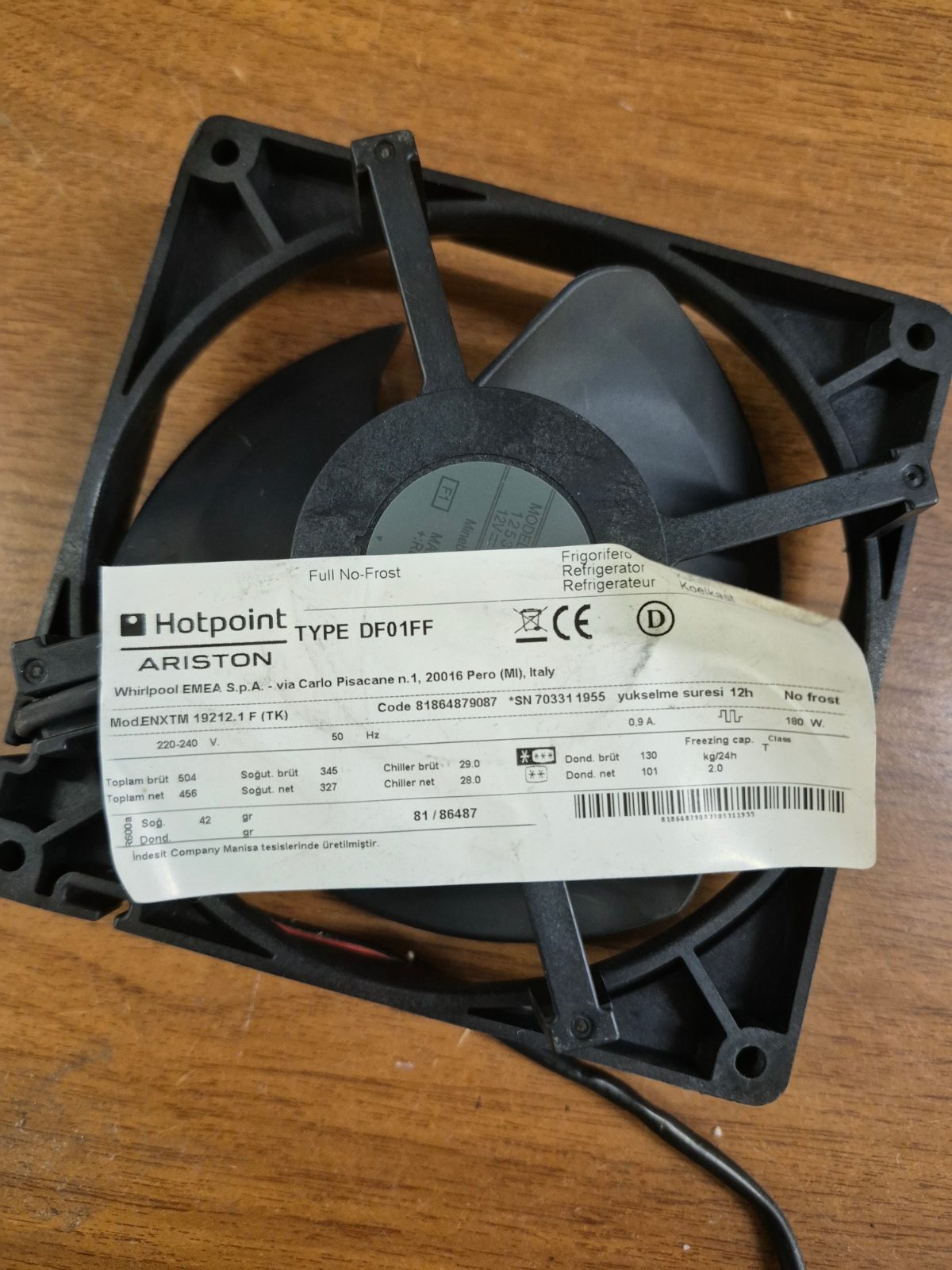 İNDESİT ARİSTON HOTPOINT BUZDOLABI FAN MOTORU - C00308602 C00284031 — görsel 5