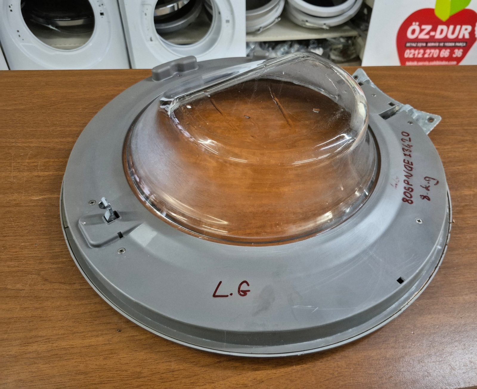 LG Çamaşır Makinesi Komple Ön Kapak ve Menteşe (Gri/Gümüş) – F2J5TNP7S Uyumlu — görsel 2