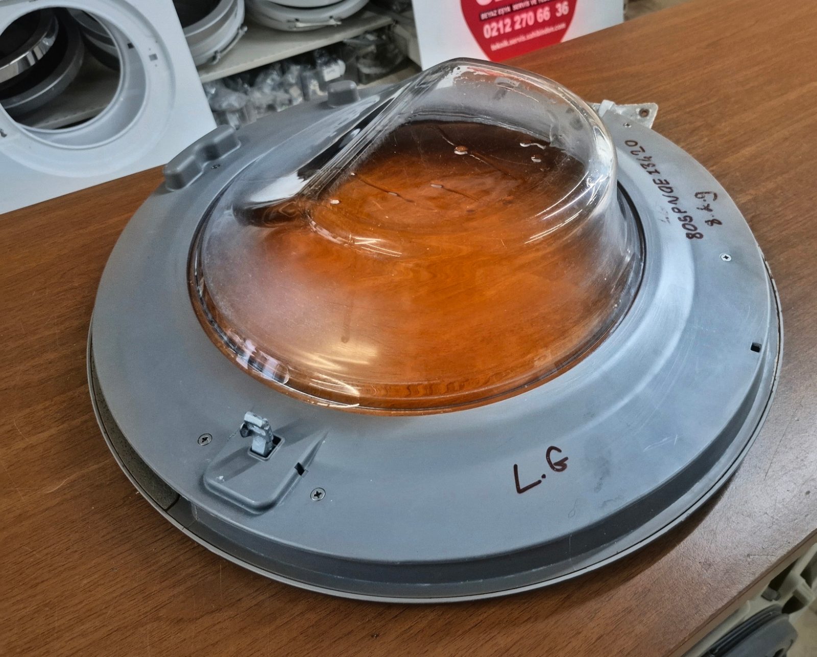 LG Çamaşır Makinesi Komple Ön Kapak ve Menteşe (Gri/Gümüş) – F2J5TNP7S Uyumlu — görsel 5