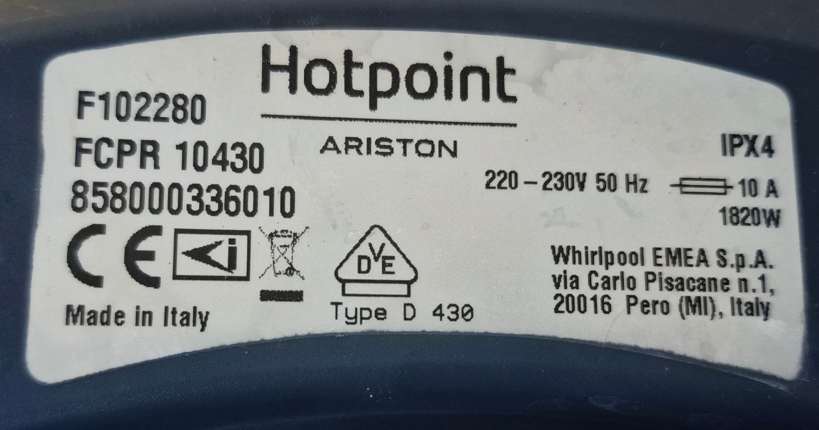 Hotpoint Ariston FCPR 10430 Çamaşır Makinesi Dış Kazan + İç Tambur (Orijinal Komple Kazan — görsel 4