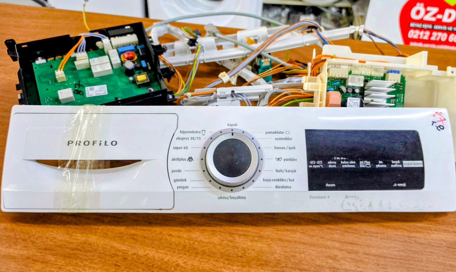 Profilo Premium 9 Çamaşır Makinesi Ön Panel, Ekran ve Elektronik Kart Seti (Orijinal Çıkma) — görsel 1
