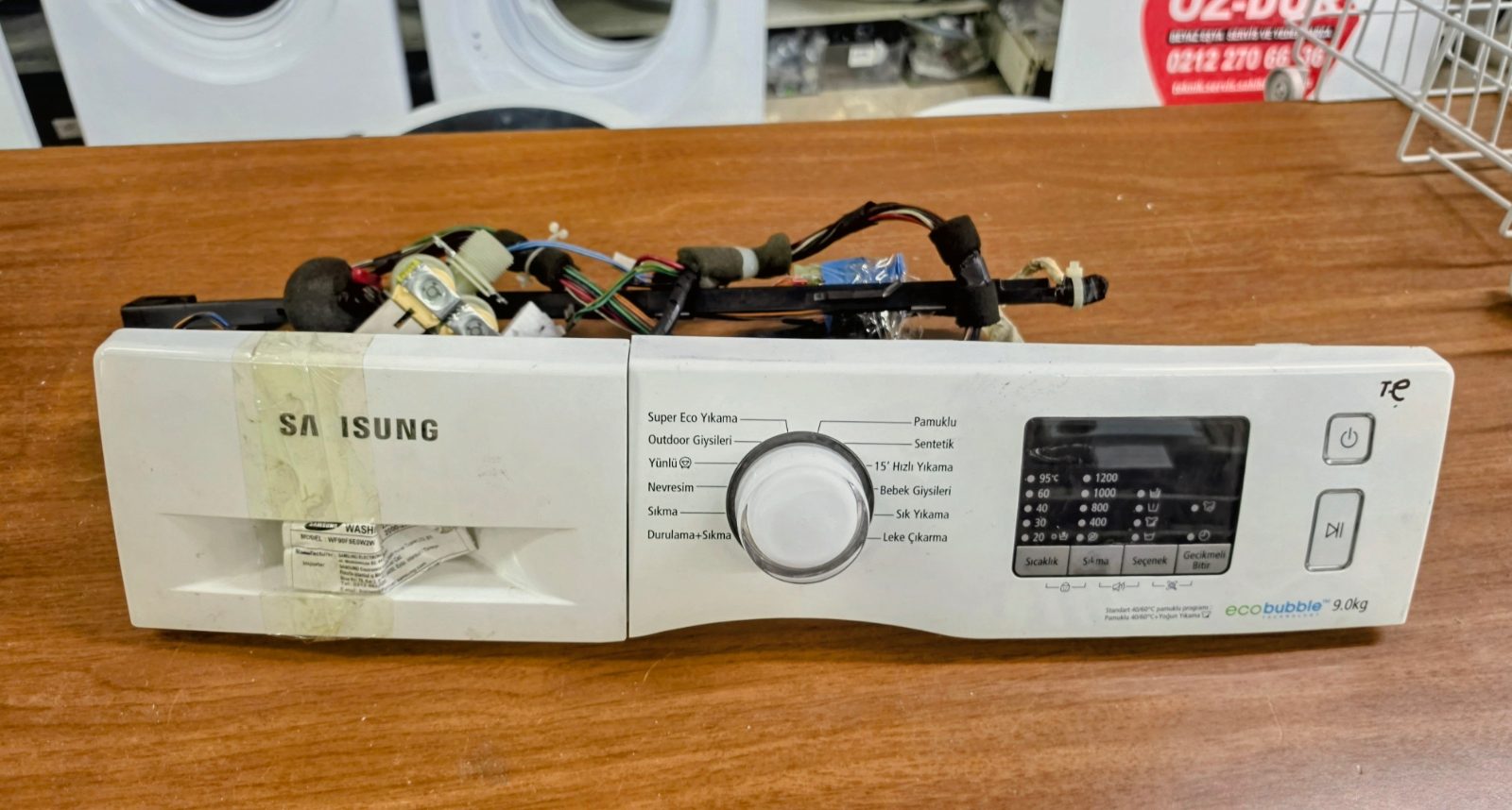 Samsung WF90F5E0W2W EcoBubble 9 kg Çamaşır Makinesi Ön Panel Kartı ve Kablo Tesisatı (Orijinal Çıkma) — görsel 1