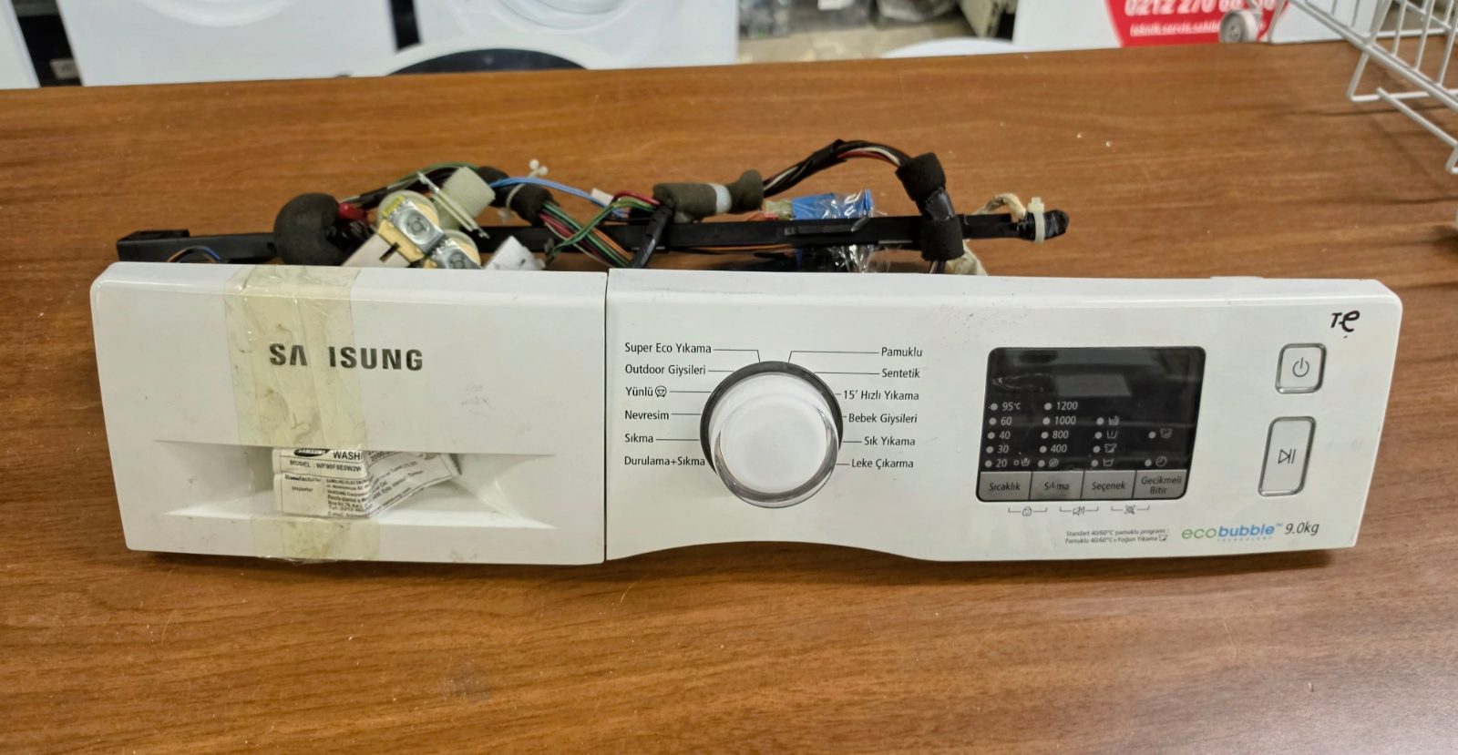Samsung WF90F5E0W2W EcoBubble 9 kg Çamaşır Makinesi Ön Panel Kartı ve Kablo Tesisatı (Orijinal Çıkma) — görsel 3
