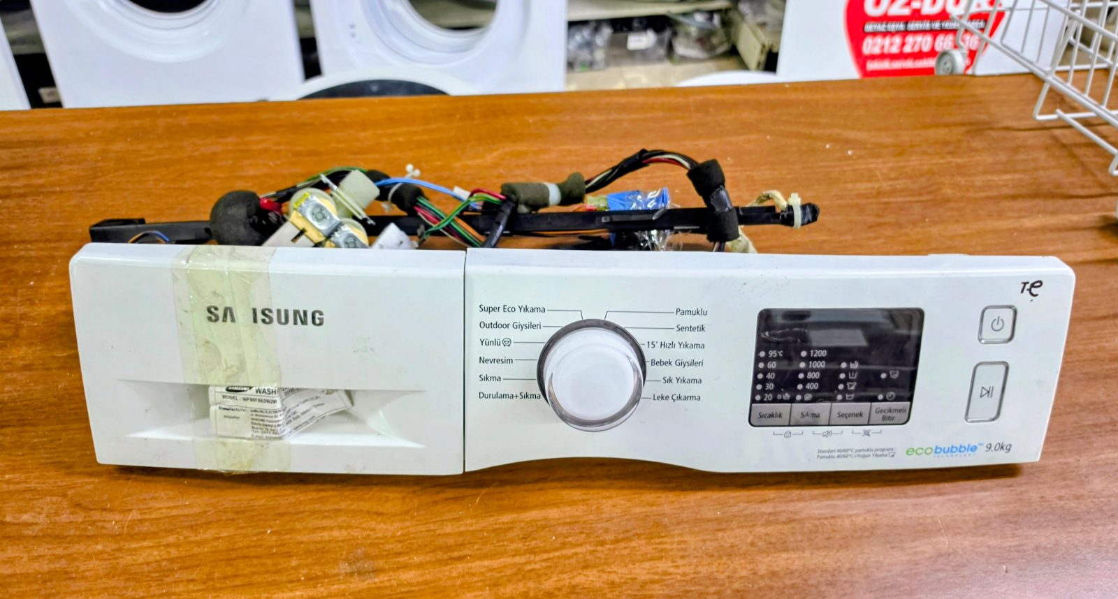 Samsung WF90F5E0W2W EcoBubble 9 kg Çamaşır Makinesi Ön Panel Kartı ve Kablo Tesisatı (Orijinal Çıkma) — görsel 4