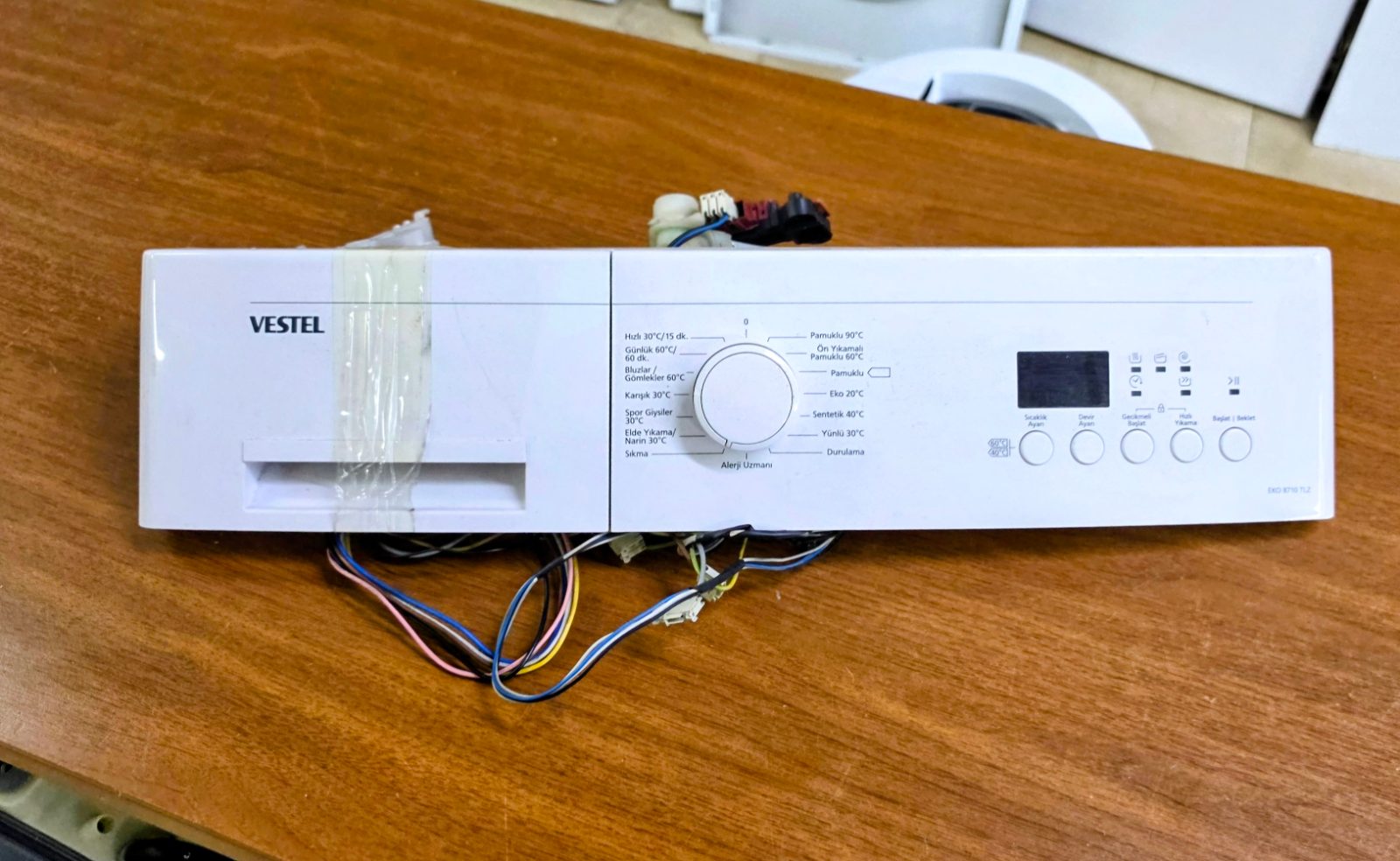 Vestel EKO 8710 TLZ Çamaşır Makinesi Orijinal Ön Panel ve Kart Grubu (Kablo Tesisatı Dahil) — görsel 1