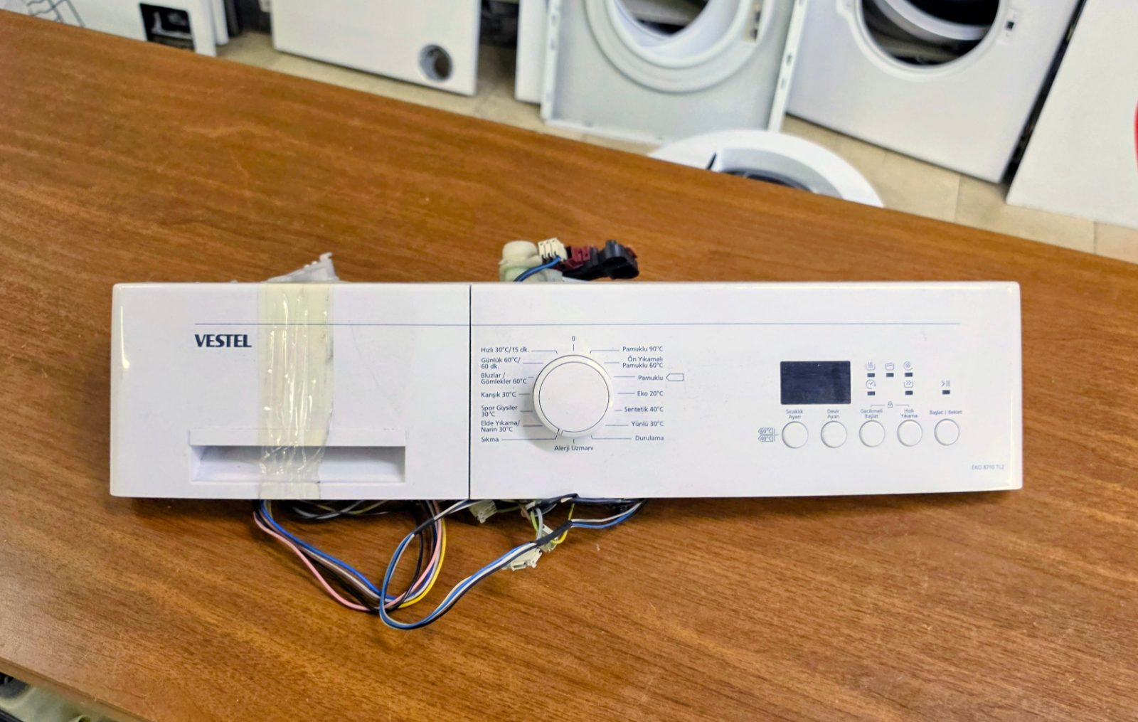 Vestel EKO 8710 TLZ Çamaşır Makinesi Orijinal Ön Panel ve Kart Grubu (Kablo Tesisatı Dahil) — görsel 3