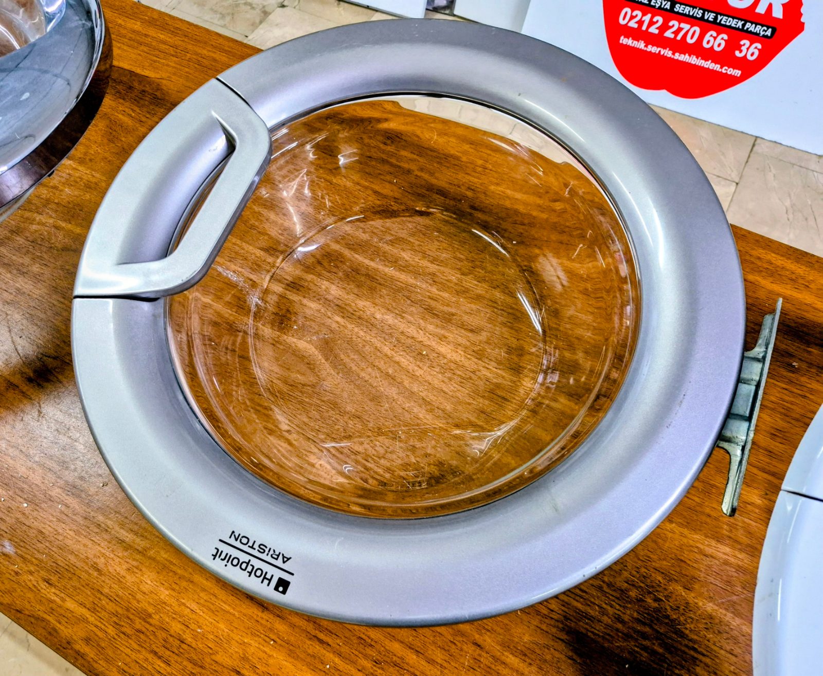 Hotpoint-Ariston FMF / FMG Serisi Çamaşır Makinesi Gri Ön Kapak Komple (Orijinal) - Özdur Yedek Parça — görsel 1