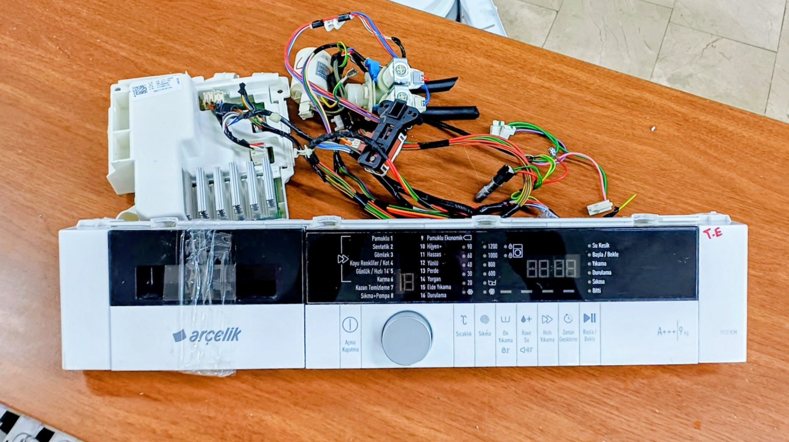 Arçelik 9103 YCM Çamaşır Makinesi Ekran Kartı, Ön Panel ve Kablo Tesisatı Grubu (Orijinal) — görsel 3