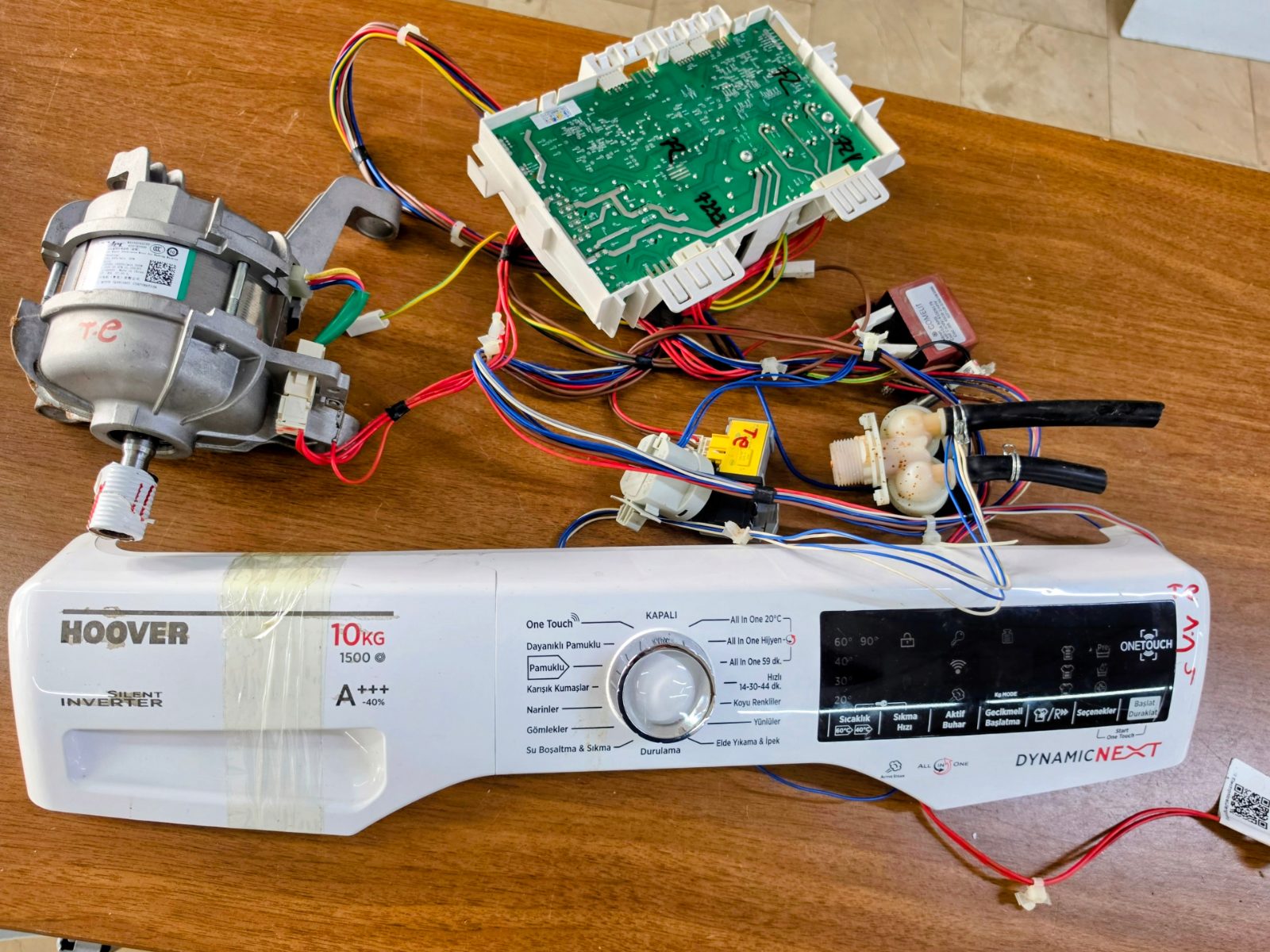 Hoover Dynamic Next 10 kg 1500 Devir Ön Panel + Anakart + Motor + Tesisat Seti — görsel 5