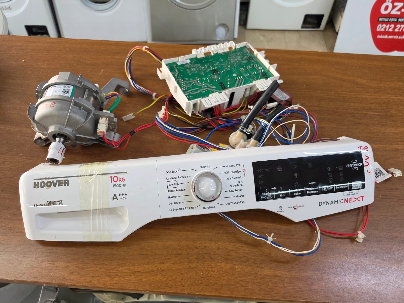 Hoover Dynamic Next 10 kg 1500 Devir Ön Panel + Anakart + Motor + Tesisat Seti — görsel 15