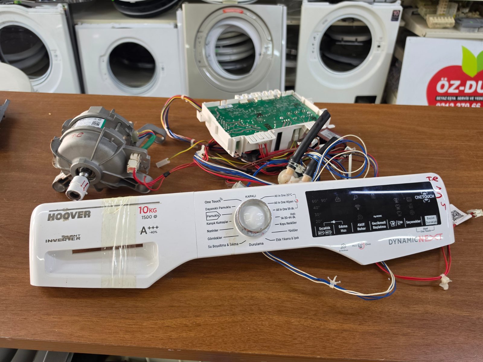 Hoover Dynamic Next 10 kg 1500 Devir Ön Panel + Anakart + Motor + Tesisat Seti — görsel 16