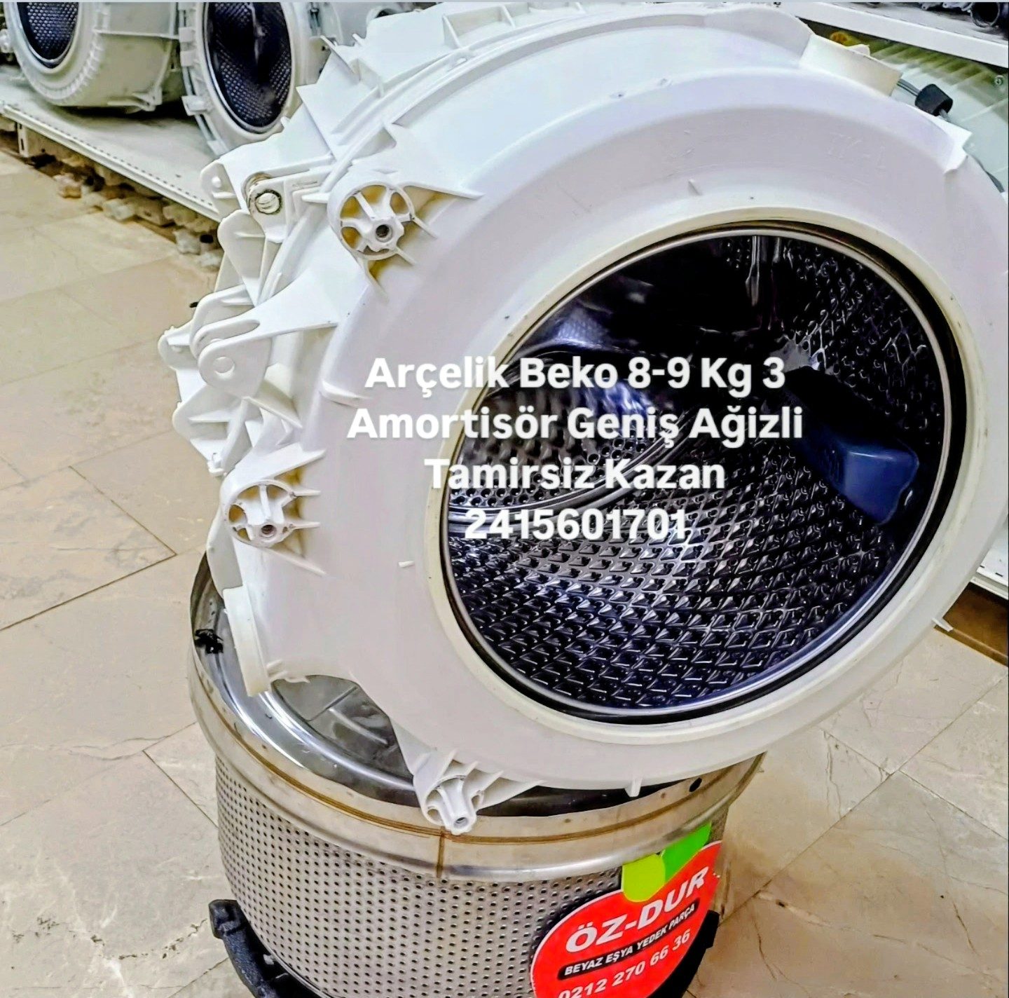 Arçelik Beko 8-9 kg 3 Amortisör Geniş Ağızlı Tamirsiz Çamaşır Makinesi Kazanı (Parça No: 2415601701) — görsel 1