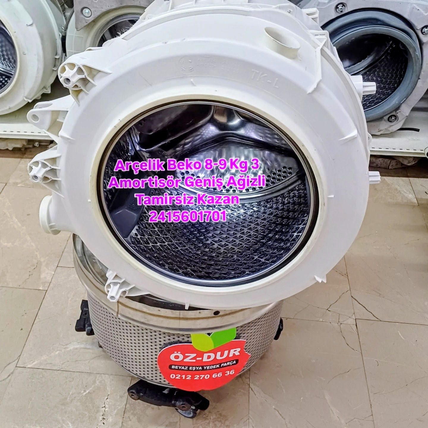 Arçelik Beko 8-9 kg 3 Amortisör Geniş Ağızlı Tamirsiz Çamaşır Makinesi Kazanı (Parça No: 2415601701) — görsel 4