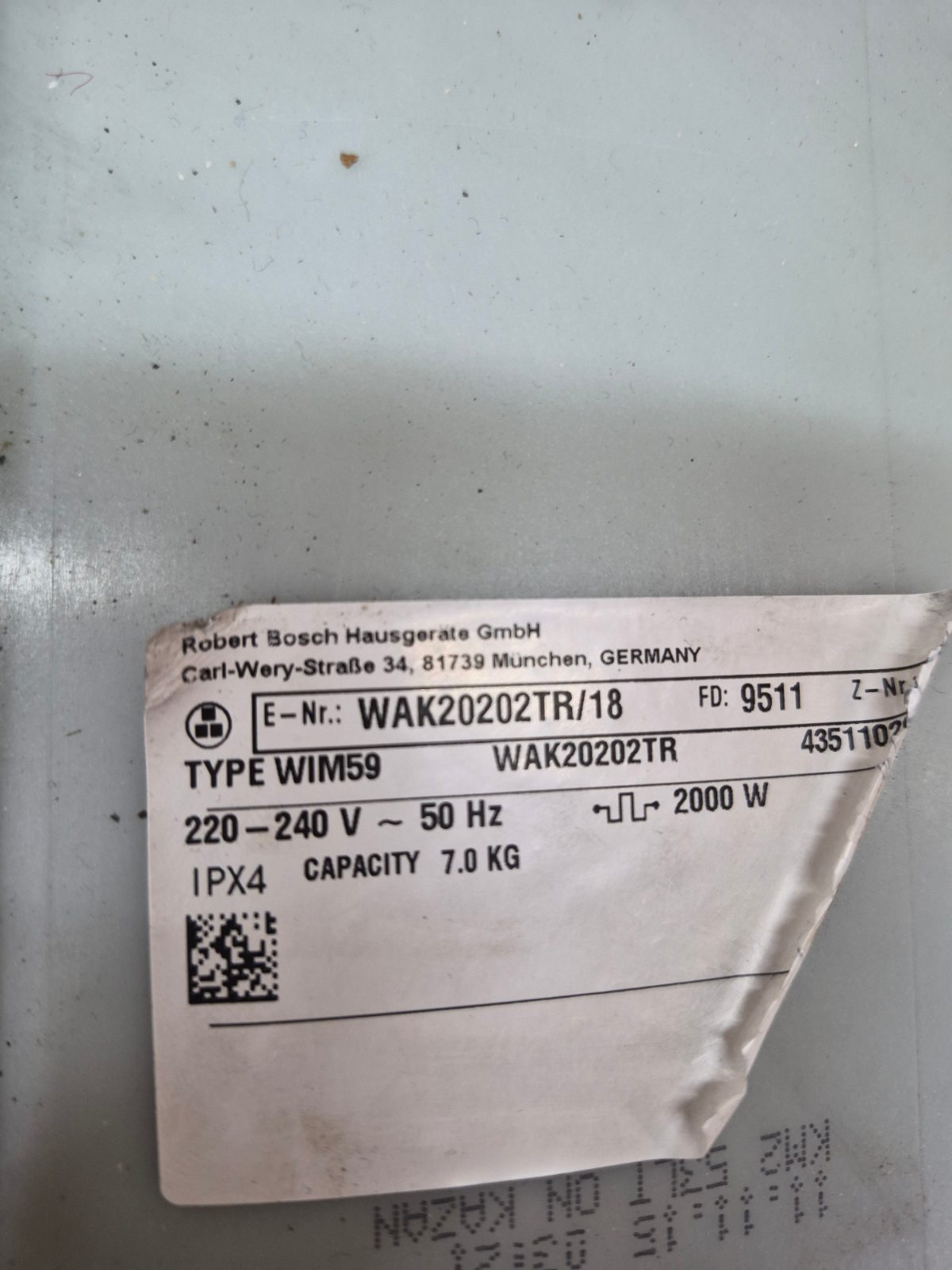 Bosch WAK20202TR 7 kg Çamaşır Makinesi Komple Kazan Tambur Grubu — görsel 4