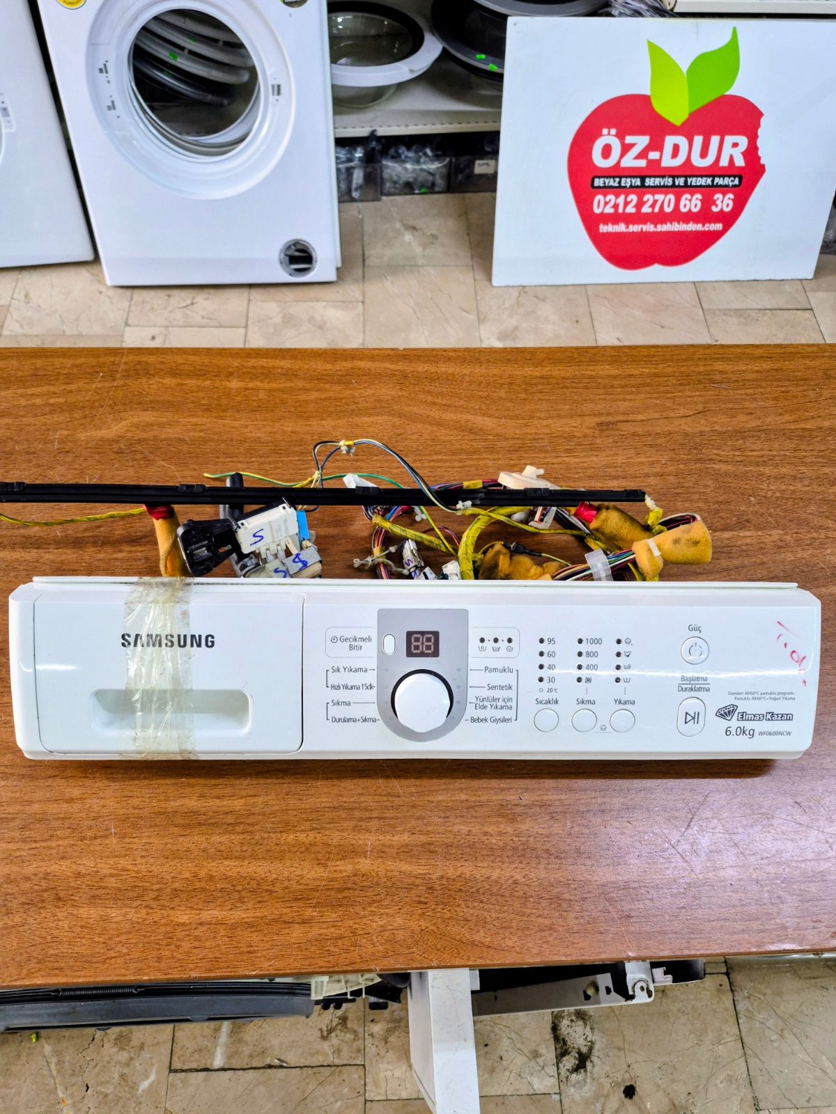 Samsung WF0600NCW Çamaşır Makinesi Ön Panel Kart Tesisat Tam Set