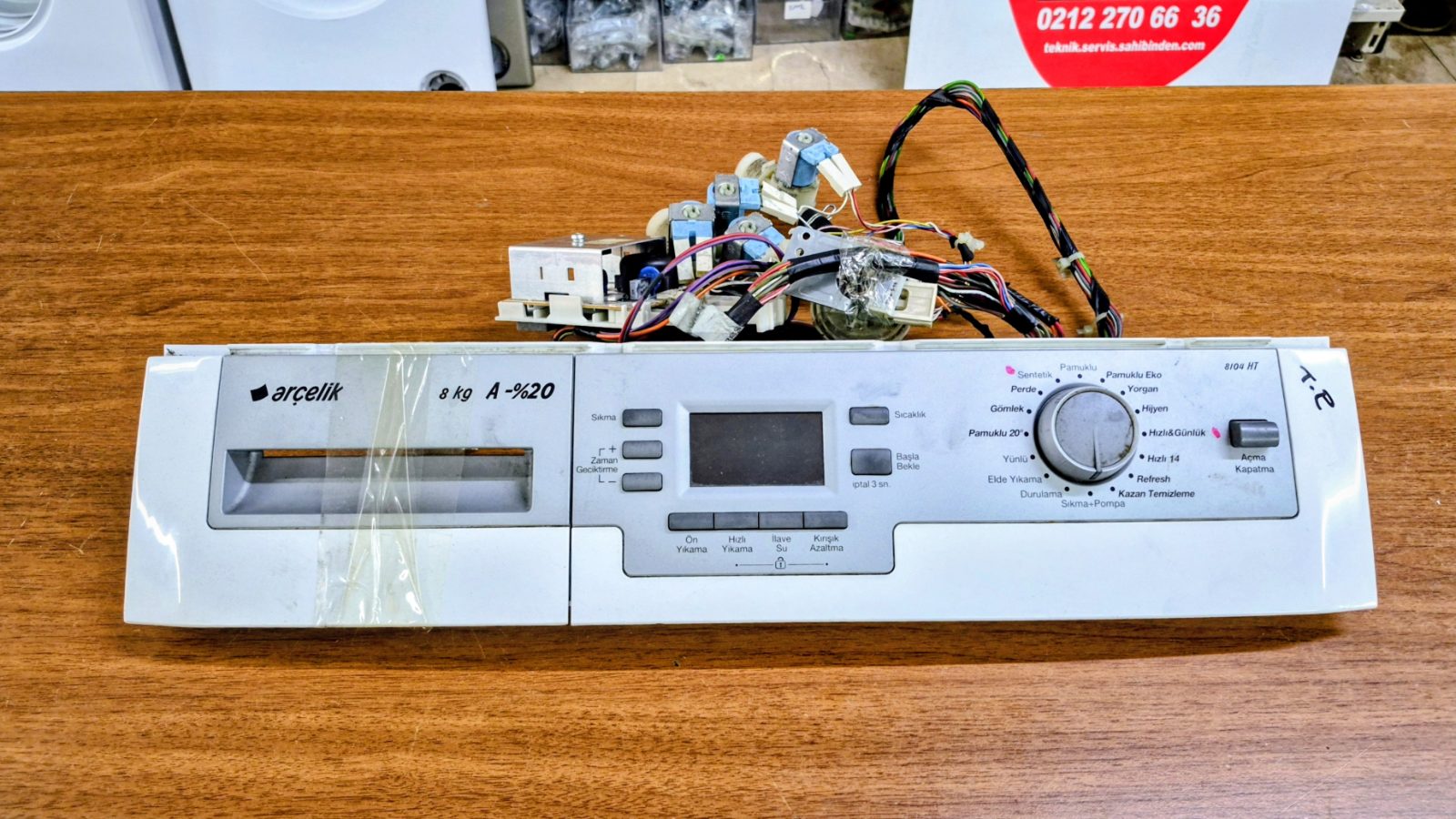 Arçelik 8104 HT Çamaşır Makinesi Ön Panel + Elektronik Kart + Tesisat Komple Set — görsel 5