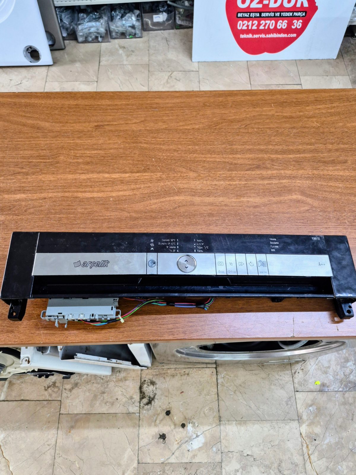 Arçelik 9380 SS Bulaşık Makinesi Ön Kontrol Paneli ve Kartı Komple Set (Inox / A++)