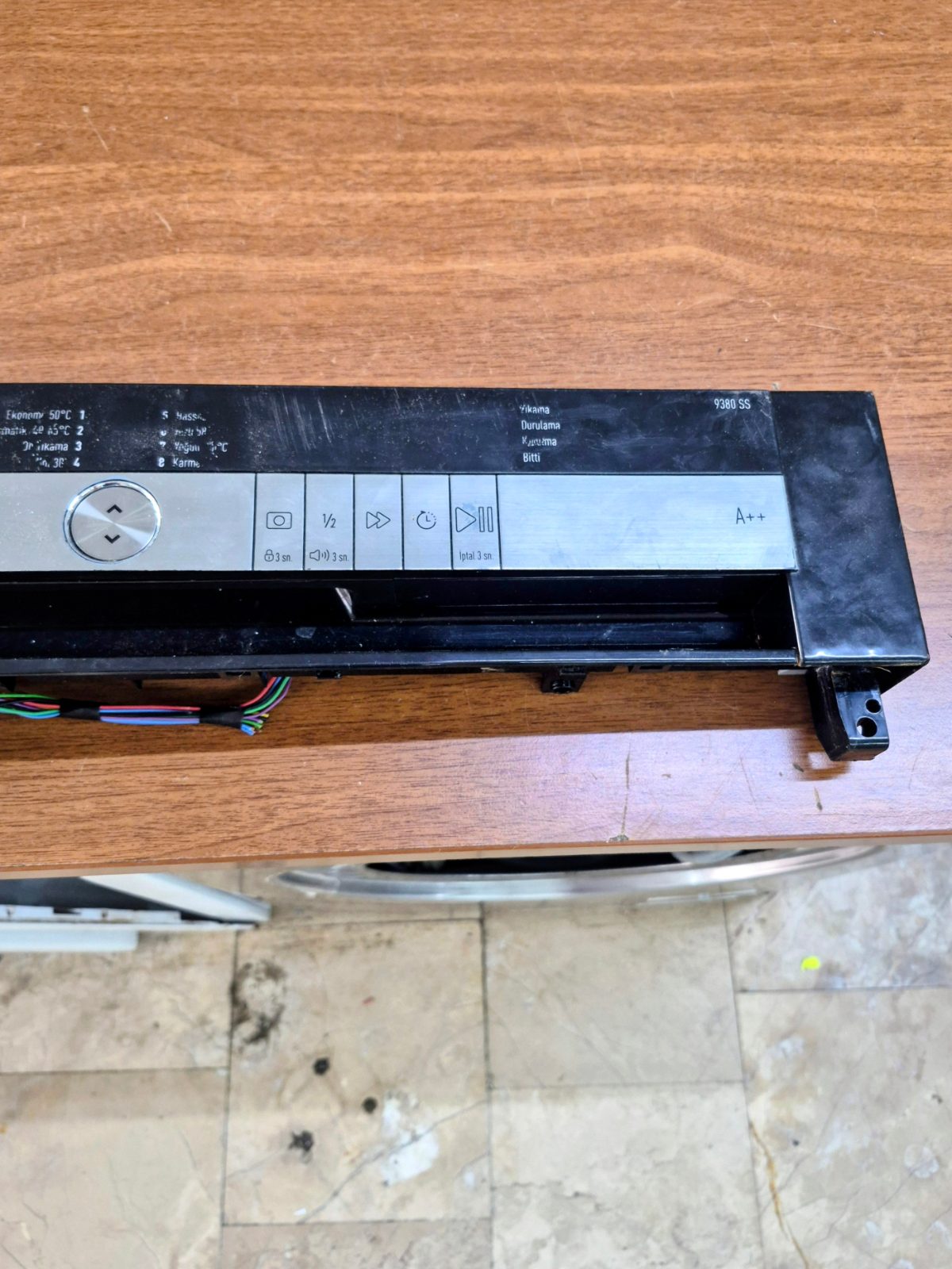 Arçelik 9380 SS Bulaşık Makinesi Ön Kontrol Paneli ve Kartı Komple Set (Inox / A++) — görsel 2