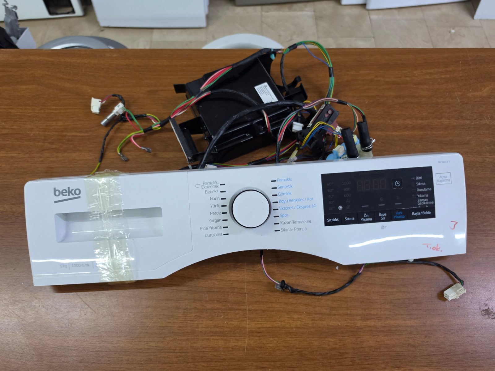 Beko BK 9101 EY Çamaşır Makinesi Ön Panel, Ekran ve Elektronik Kart Komplesi (Orijinal / Çıkma) — görsel 7