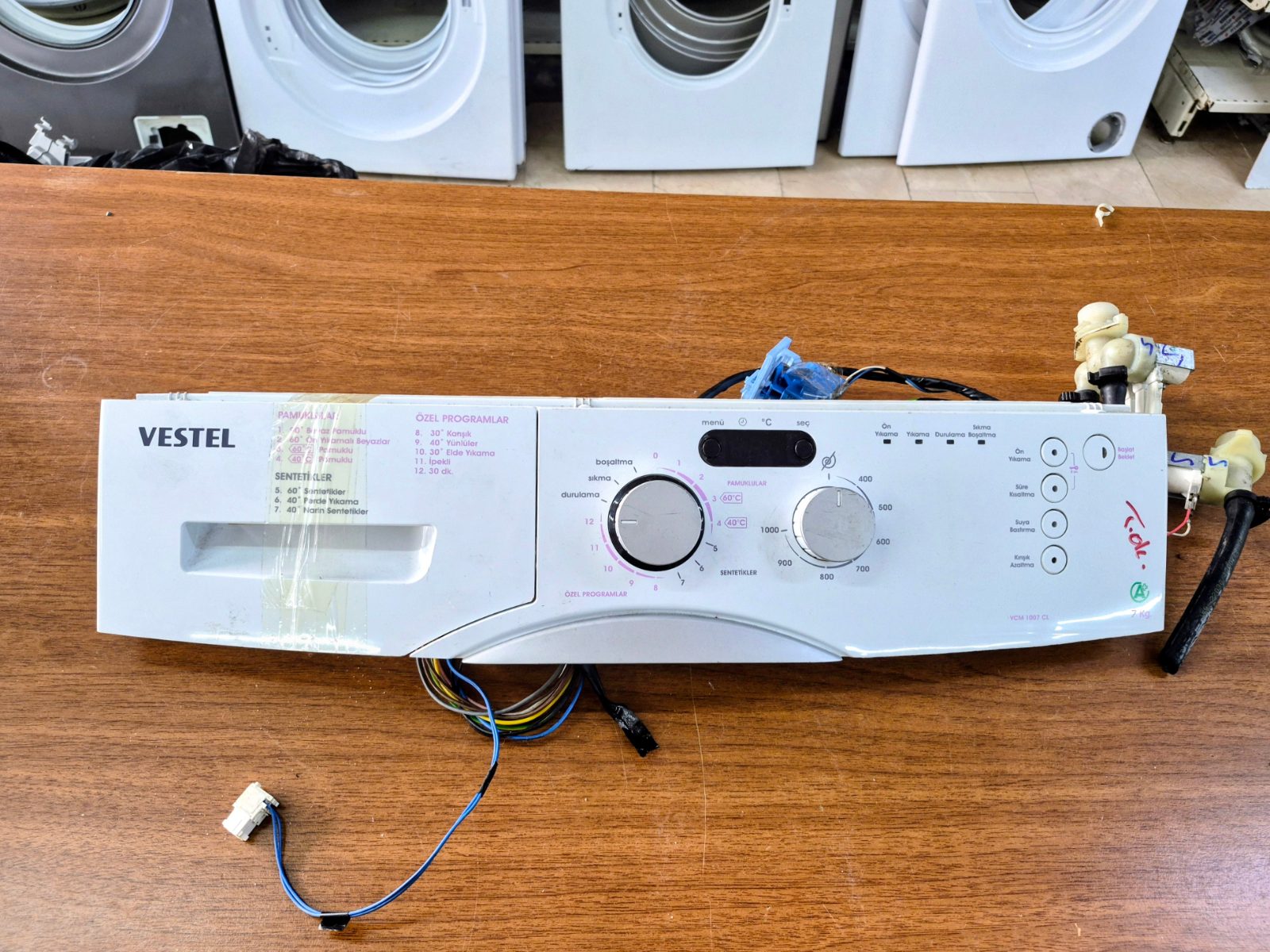 Vestel VCM 1007 CL Çamaşır Makinesi Ön Kontrol Paneli ve Kartı Komple (7 Kg / 1000 Devir)
