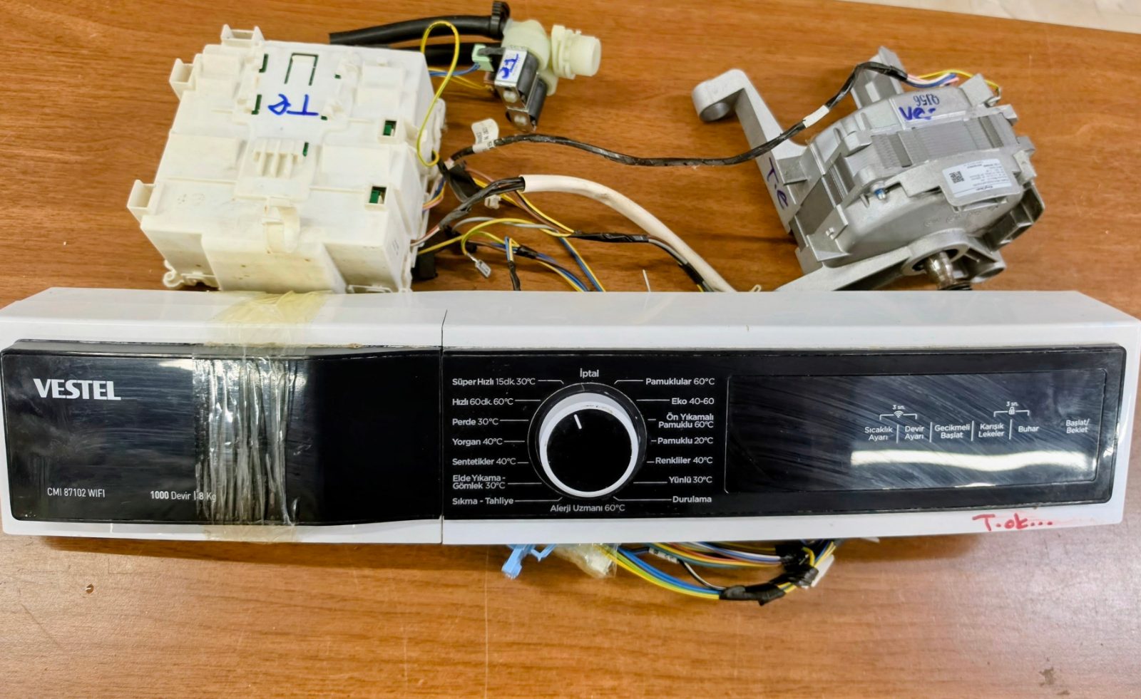 Vestel CMI 87102 WIFI Çamaşır Makinesi Kart, Panel ve Kablo Tesisatı Seti
