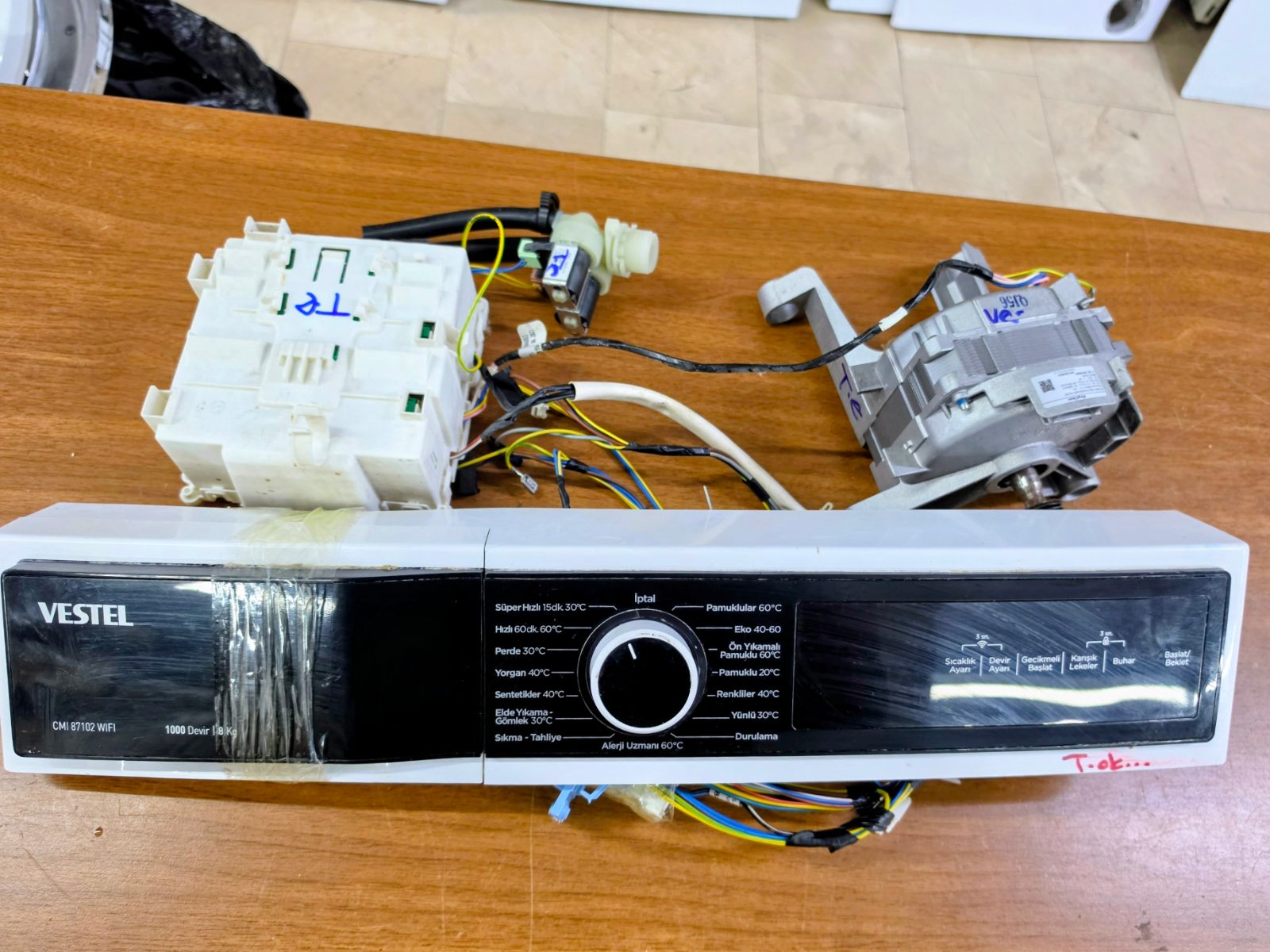 Vestel CMI 87102 WIFI Çamaşır Makinesi Kart, Panel ve Kablo Tesisatı Seti — görsel 2