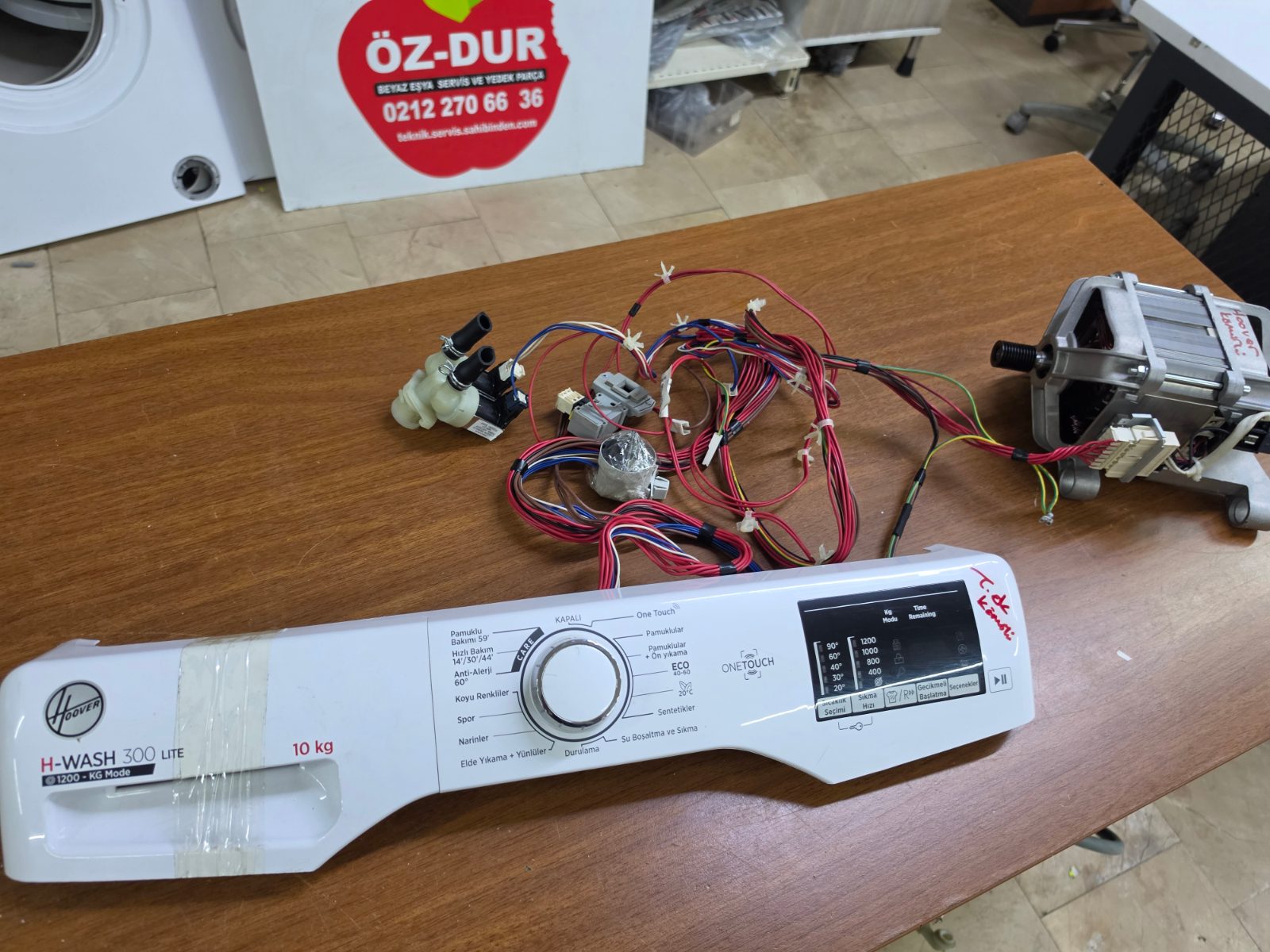 Hoover H3W 2102DE/1-17 H-WASH 300 LITE 10 KG Çamaşır Makinesi Tesisatı, Motoru ve Ön Paneli (Set)